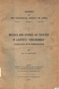 Metals and stones as treated in Laufer's 'Sino-Iranica'